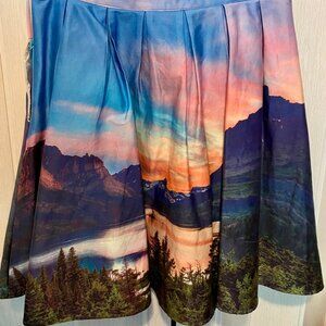 Mountain Sunset A-Line Skirt Discontinued ModCloth L